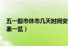五一股市休市几天时间安排2022（2022五一股市休市时间表一览）