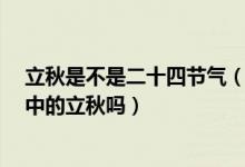 立秋是不是二十四节气（今天是立秋吗?今天是二十四节气中的立秋吗）