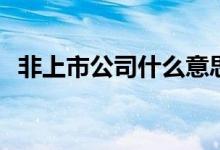 非上市公司什么意思 非上市公司什么意思 