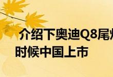  介绍下奥迪Q8尾灯点亮效果及奥迪Q8什么时候中国上市 