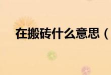 在搬砖什么意思（一起搬砖是什么意思）