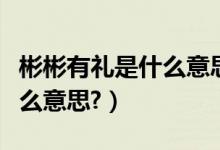 彬彬有礼是什么意思怎么造句（彬彬有礼是什么意思?）