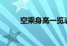 空乘身高一览表（空乘身体要求）