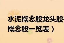 水泥概念股龙头股有哪些（2022年水泥板块概念股一览表）