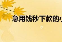 急用钱秒下款的小贷（秒下款的小贷）