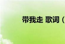 带我走 歌词（带我走歌词介绍）