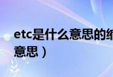 etc是什么意思的缩写中文翻译（ETC是什么意思）