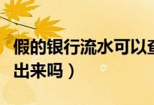 假的银行流水可以查出来吗（假流水银行能查出来吗）