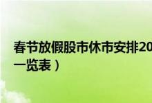 春节放假股市休市安排2022（2022年股市放假安排时间表一览表）