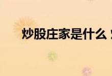 炒股庄家是什么 炒股庄家是什么意思 