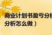 商业计划书盈亏分析（商业计划书中的盈利点分析怎么做）
