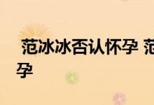  范冰冰否认怀孕 范冰冰曾因小腹隆起被爆怀孕 