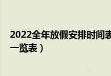 2022全年放假安排时间表一共几天（2022年股市休市安排一览表）