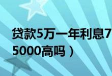 贷款5万一年利息7000贵么（贷5万一年利息5000高吗）