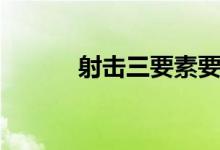 射击三要素要领（射击三要素）