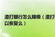 渣打银行怎么降级（渣打银行渣打银行信用卡额度降为零可以恢复么）