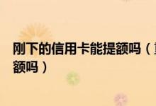 刚下的信用卡能提额吗（重庆银行信用卡刚下卡可以申请提额吗）
