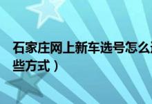 石家庄网上新车选号怎么选（石家庄新车上牌网上选号有哪些方式）