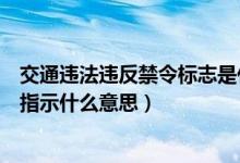 交通违法违反禁令标志是什么意思（交通违章违反禁令标志指示什么意思）