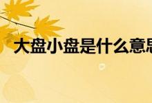 大盘小盘是什么意思? 大盘和小盘是什么意思 