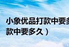 小象优品打款中要多久二次认证（小象优品打款中要多久）