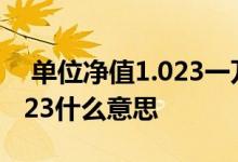  单位净值1.023一万元收益多少 单位净值1.023什么意思 