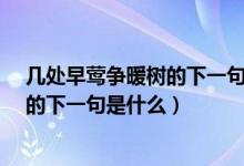 几处早莺争暖树的下一句是什么意思（“几处早莺争暖树”的下一句是什么）