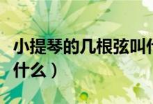 小提琴的几根弦叫什么（小提琴几根弦分别是什么）