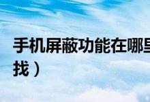 手机屏蔽功能在哪里找（手机屏蔽功能在哪里找）
