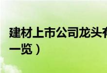 建材上市公司龙头有哪些（建材上市公司龙头一览）
