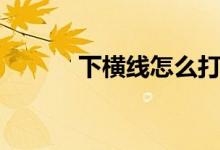 下横线怎么打（下横线怎么打）