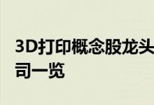 3D打印概念股龙头有哪些3D打印概念上市公司一览