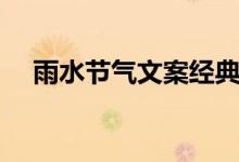 雨水节气文案经典语录（雨水节气文案）
