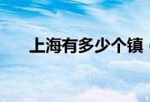 上海有多少个镇（上海有多少宠物店）