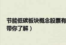 节能低碳板块概念股票有哪些（节能低碳概念股一览3分钟带你了解）