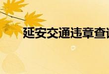  延安交通违章查询 延安违章怎么处理 