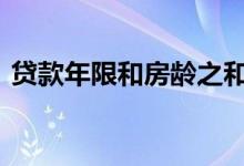 贷款年限和房龄之和 贷款年限和房龄的关系