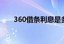360借条利息是多少（360借条利息）