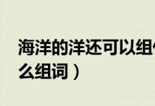 海洋的洋还可以组什么词儿?（海洋的洋还怎么组词）