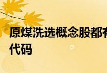 原煤洗选概念股都有哪些原煤洗选概念股股票代码