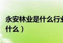 永安林业是什么行业的（永安林业主营业务是什么）