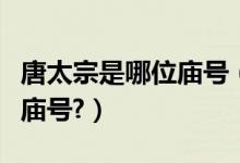 唐太宗是哪位庙号（唐太宗的年号是太号还是庙号?）