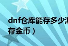 dnf仓库能存多少游戏币（dnf里的仓库怎么存金币）