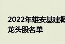 2022年雄安基建概念股有哪些雄安基建概念龙头股名单