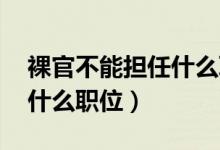 裸官不能担任什么职位 央企（裸官不能担任什么职位）