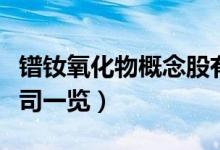 镨钕氧化物概念股有哪些（镨钕氧化物上市公司一览）