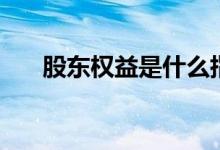 股东权益是什么指标 股东权益是什么 