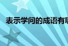 表示学问的成语有哪些（表示学问的成语）