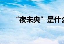 “夜未央”是什么意思（还没到半夜）