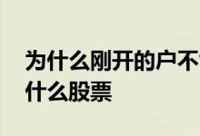 为什么刚开的户不能买股票 刚开户不可以买什么股票